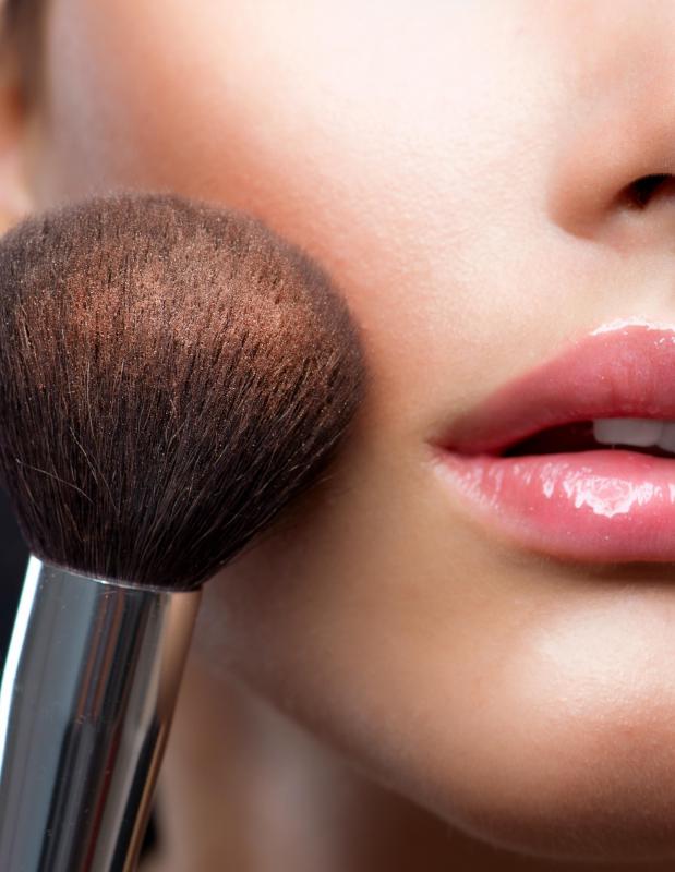 Makeup experts recommend applying blush to the apples of the cheeks.