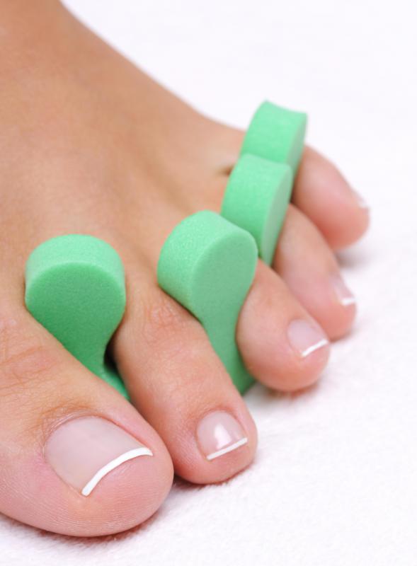 Foam toe separators are great at keeping pedicures tidy.