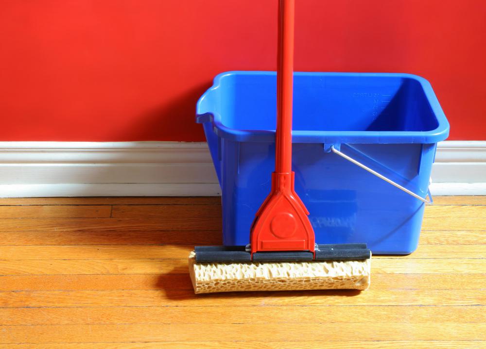 Lye soap can be used for mopping.