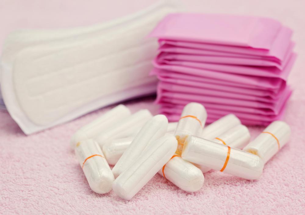 Tampons and sanitary napkins are used by women during the days of their menstrual periods.