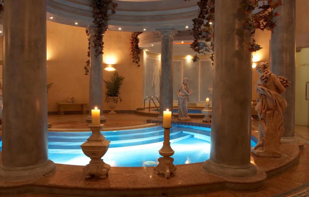 A Roman-inspired bath house.