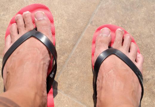 Sandals are a popular type of slipper worn during the summer.