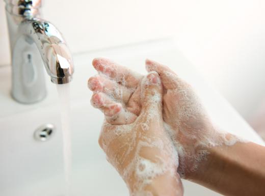 Moisturizing soap is recommended for people who regularly wash their hands so skin doesn't dry out.