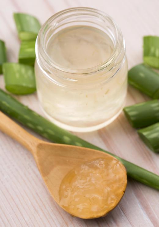 Aloe, which is commonly used as a skin-soothing agent, can be used as a treatment for stretch marks in conjunction with vitamin E.