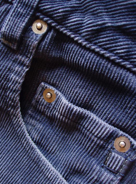 Corduroy is a popular fabric for pants.