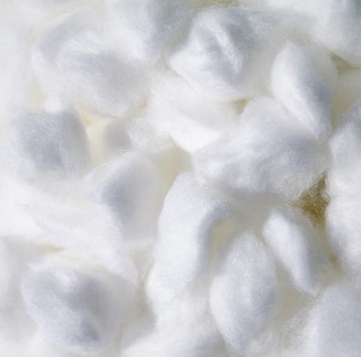 Toner is applied with cotton balls.