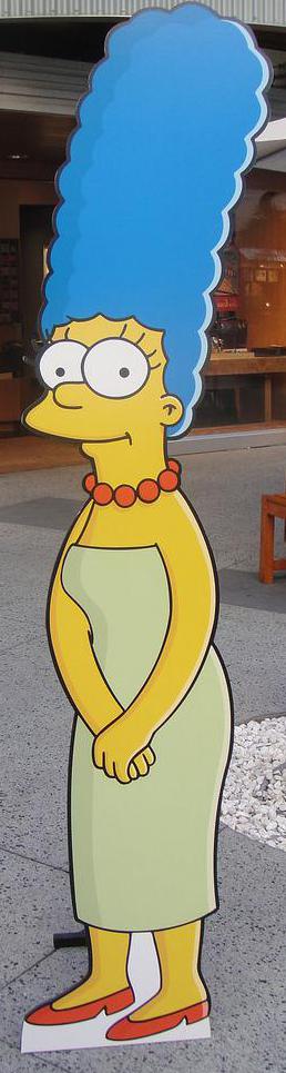 The character of Marge Simpson styles her  hair in a bouffant.