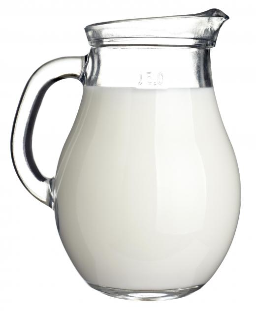 A pitcher of milk.