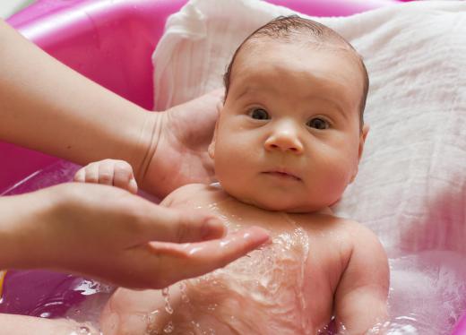 Baby lotion is typically applied after a bath.