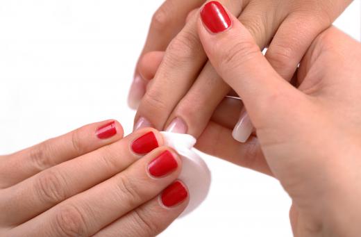 Nail polish remover helps to remove polish from fingernails and toenails.