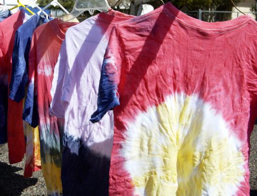 Garment dye is used to make tie dye t-shirts.