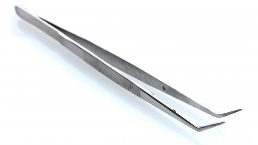 Tweezers can be used for precise shaping of the eyebrows.