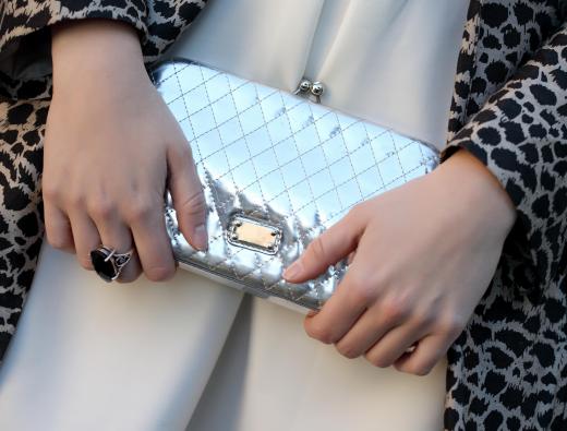 A metallic clutch purse may make a stunning complement for evening wear.