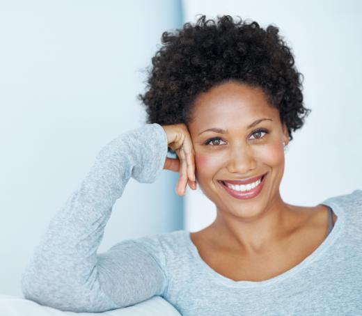 Woman with short hair.